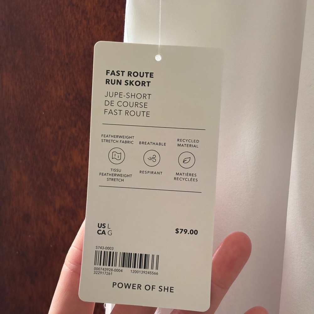 NWT Athleta Sz L Fast Route Mid Rise 13" Run Skort in White, Reflective Glintz - Picture 10 of 12